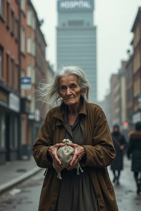  Old Lady bring medication to hospital