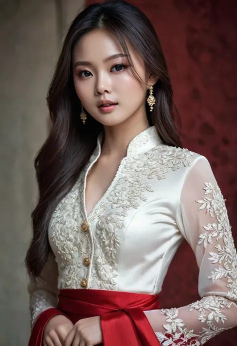 (very cute girl) , like jennie kim face, (raw photo:1.2), (()), (photorealistic:1.4), russia mix korea hyper white skin, realistic skin texture, pale skin, very detailed eyes and face, beautiful detailed eyes, turkish nose, super detailed, high resolution,...