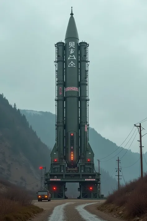 A missile prepares to launch from a missile station in North Korea