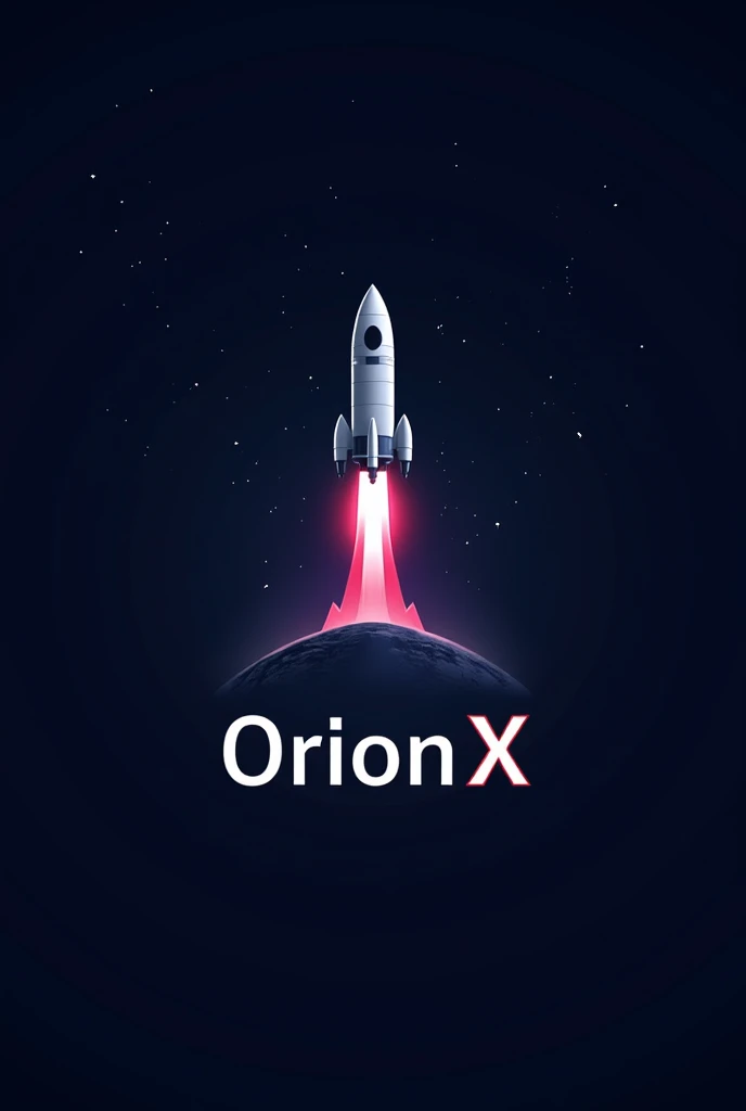  Unique tech OrionX logo for space startup company with rocket 