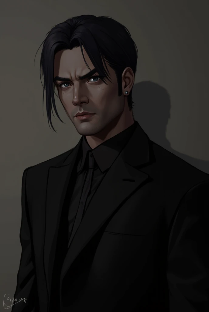 High resolution, A man wearing black clothes