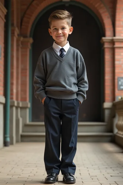 Teacher boy standing 
