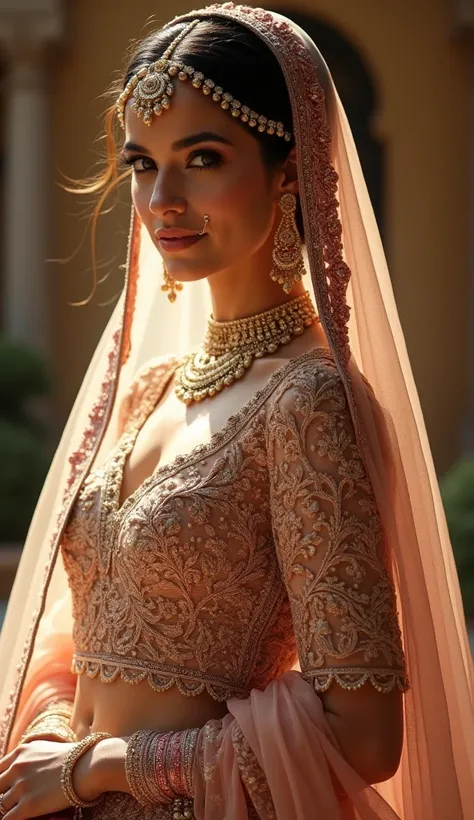 A beautiful bride wearing beautiful weading lehenga full screen image 