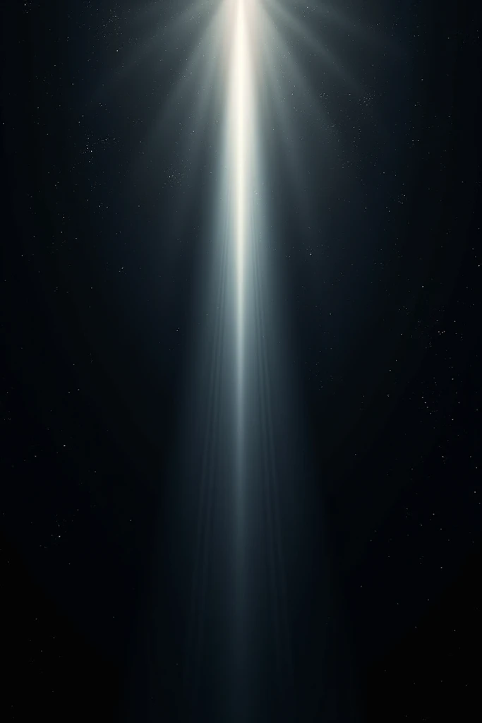  A beam of light traveling through outer space that illuminates the expanses of darkness, 暗闇の広がりを照らす, Stars are visible in the background.
