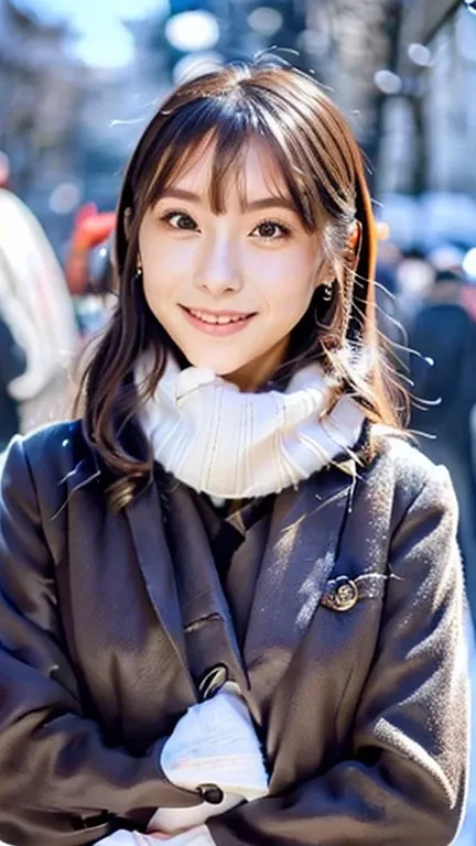 masterpiece,  best quality, Photographically, top-quality,   Fine Details , Professional Lighting,  high definition , 8k、 super realistic,  one beautiful woman wrapped in hachimaki , Master Works, professional photographer, Wearing a fluffy brown fur coat,...