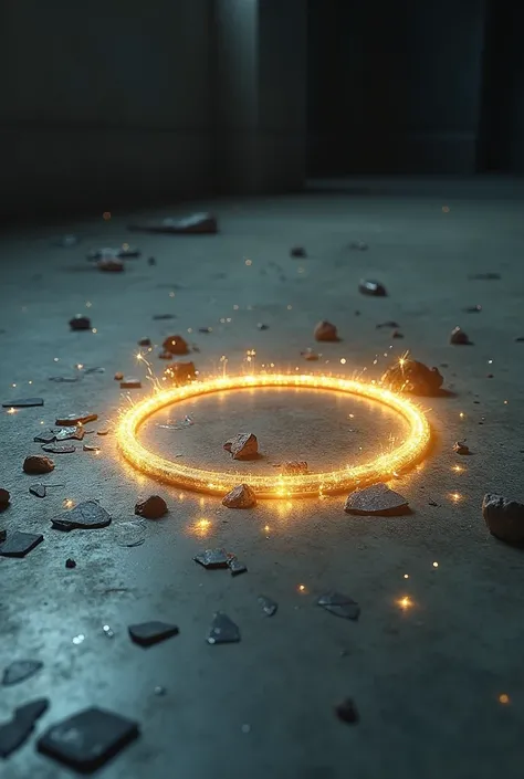 A halo laying discarded on the floor, broken