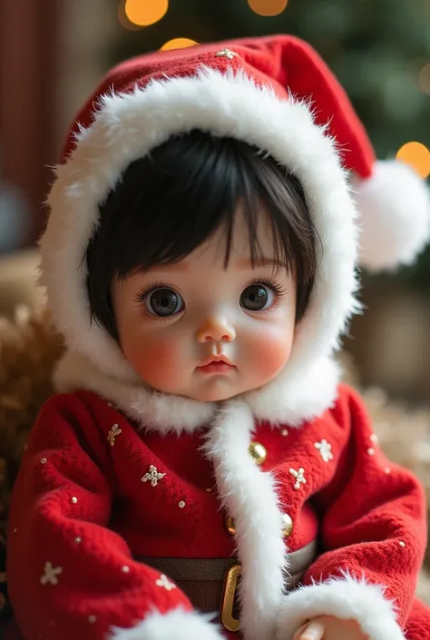 Japanese　Baby Doll　red Santa cosplay　Adorable face