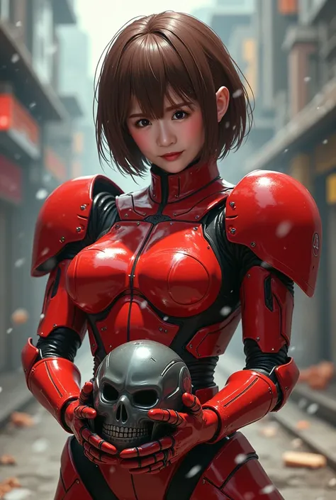 最    High Quality  非常に    Details,     Details,     High Quality  , 最    High Quality  ,     kampala, 1080P,    hard disk   , beautiful,(War Machine),(  Perfect Headgear  ),See the whole picture,beautifulサイボーグ女性,  redmecha cyborg girl holding a robot head ...