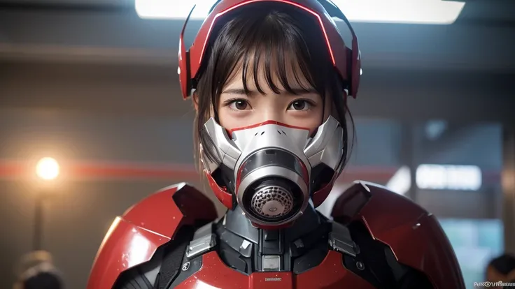 最    High Quality  非常に    Details,     Details,     High Quality  , 最    High Quality  ,     kampala, 1080P,    hard disk   , beautiful,(War Machine),(  Perfect Headgear  ),See the whole picture,beautifulサイボーグ女性,  redmecha cyborg girl holding a robot head ...