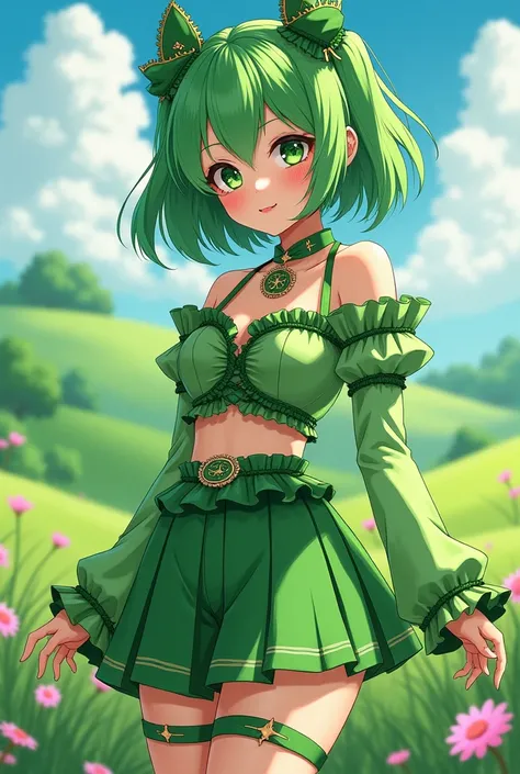 Outfit green anime cute, gyaru, pretty, country, gyaru
