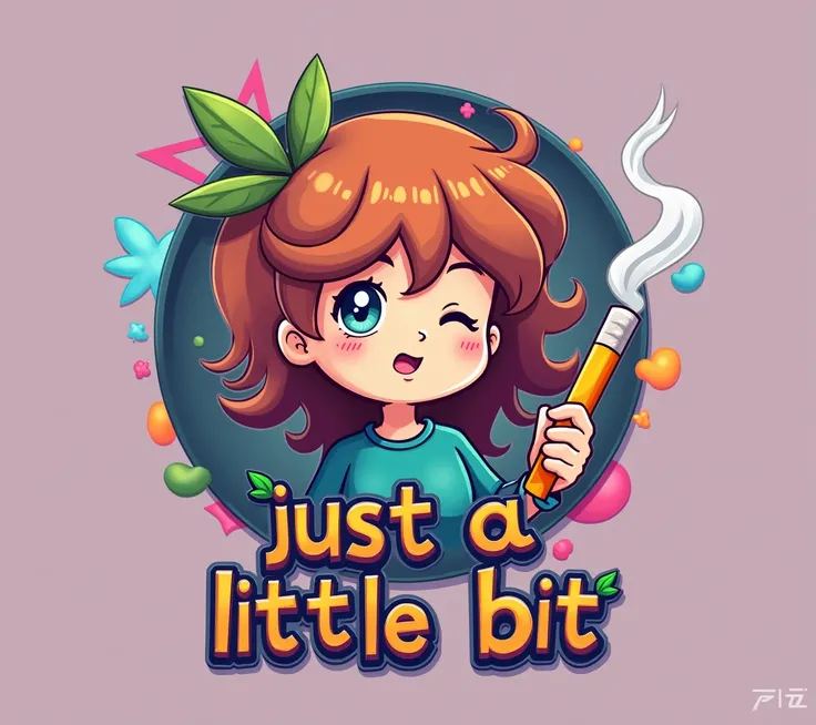  I need to create an Emote with a weed cigarette written on it "JUST A LITTLE BIT "