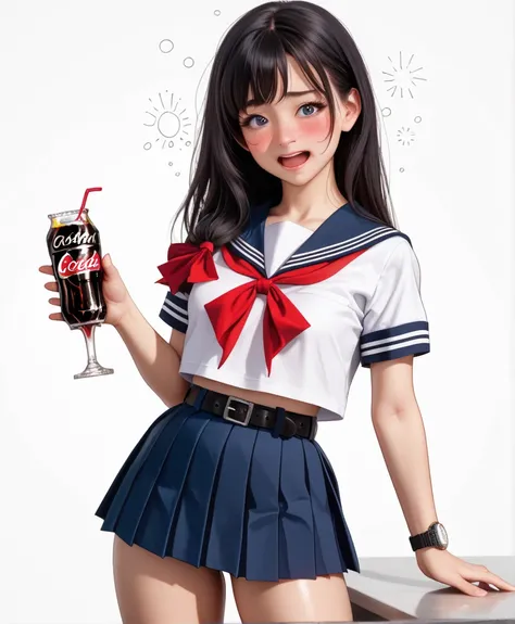 Resolution Image,  best quality , (A beautiful Korean female student１Please describe a person ), (Im embarrassed :1.5),(Drunk:1.1),Open your mouth, real skin,skinny body, small breasts,  shiny black hair , super detailed round eyes,(( stares at viewers:1.0...