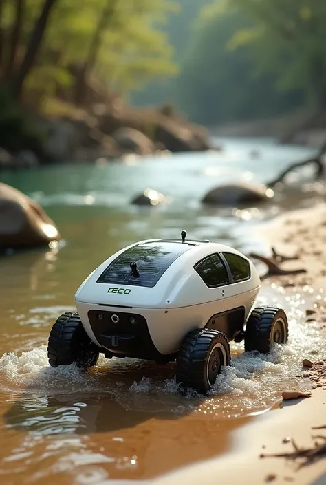 a small robot called Eco Both and that limes rivers and beaches that is based on solar panels