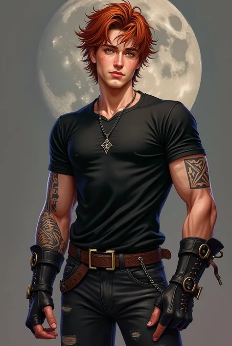 Finnian "Finn" MacRae (Realistic anime art).
Finnian "Finn" MacRae, Moons Dooms 27-year-old drummer, stands out for his energy and charisma on stage. Born in Fort William, Scotland, on November 3, 1997, Finn carries the essence of the Highlands in his magn...