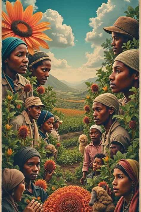 A collage of images showing how the Climate Crisis affects food security