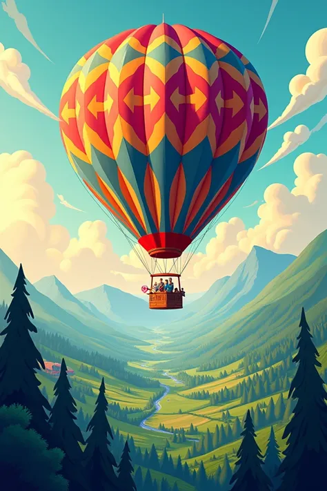 Graphic style hot air balloon