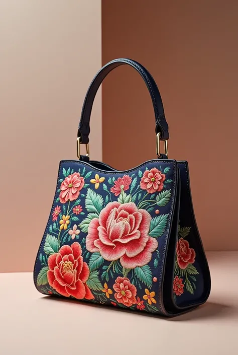 Create the image of a beautiful womens bag with spectacular embroidery
