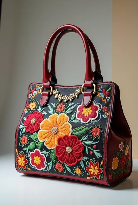 Create the image of a beautiful womens bag with spectacular embroidery
