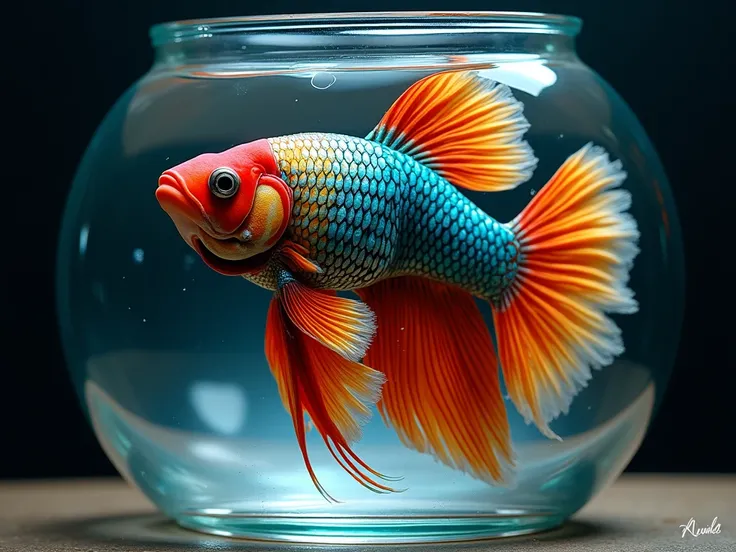 You have visited the ornamental fish shop. you are captivated by the beauty of color, shape and action of a fighting fish in a glass jar