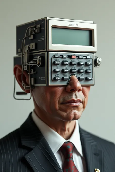 mr indonesian president with calculator head