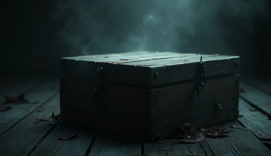 Wooden box、Wooden box、square box、Dark atmosphere、Horror