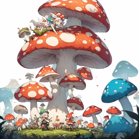 Mushroom, mushroom forest, mushroom man, monster, mushroom girl, spreading spores