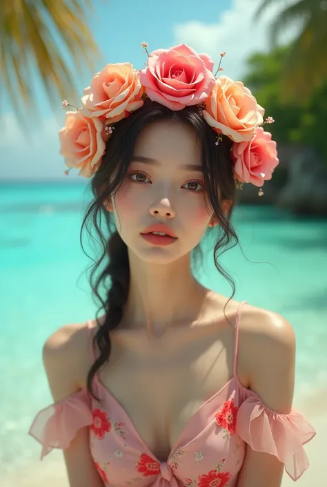 Aesthetic girl roses  maldivian beautiful kpop 