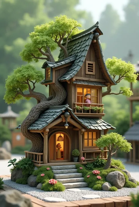 bonsai tree as a house 