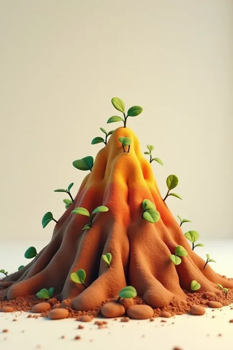 pile of soil. 3d cartoon type realistic ai image 