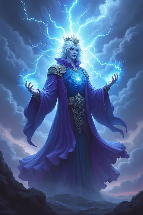  Make an image for the cult character :  Kaelthar the Oracle of the Storm 

Classe: Elementalist 

Legendary :  type 

Faction :  from the skies 

For League Of Legends  