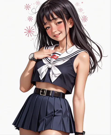 Resolution Image,  best quality , (A beautiful Japanese girl１Please describe a person ), (She gets drunk and hiccups:1.5),( sad:0.8),((cry:0.9)), real skin,skinny body, small breasts,  shiny black hair , super detailed round eyes,(( stares at viewers:1.0))...