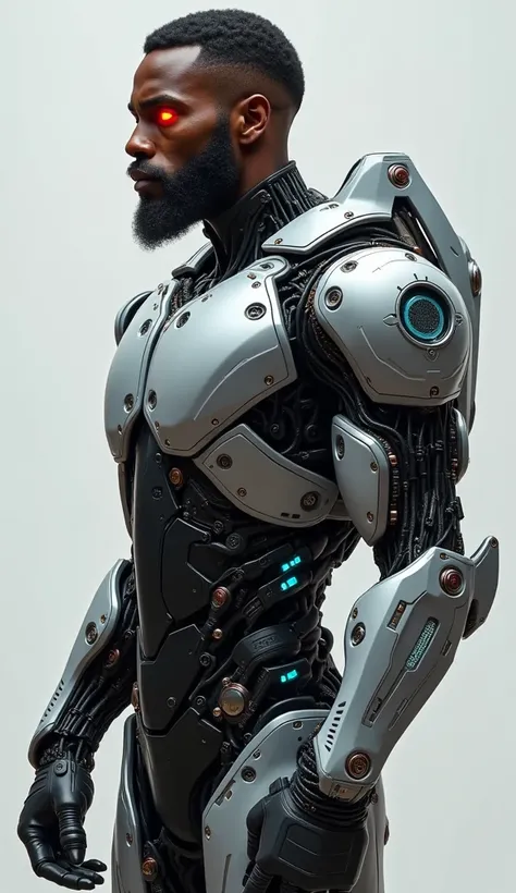  A realistic Cyborg would be an impressive fusion of humanity and advanced technology ,  with a functional and impactful design .  Here is how it could be described : Observation. Hes a man and a black man

Physicist :  His body would be partially human , ...