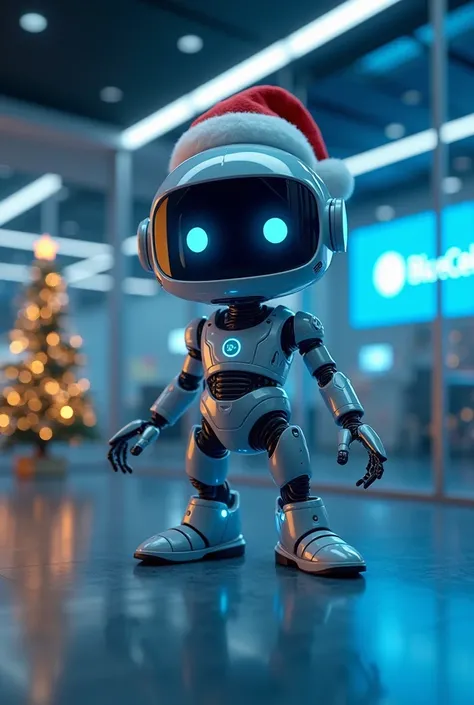 I need a company image called blue cell that has an Android say BLUE CELL and has a Christmas hat 

