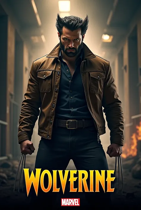 "WOLVERINE " IS LOGO MARVEL STYLED CİNEMATİC POSTER. THE TITLE "WOLVERINE "