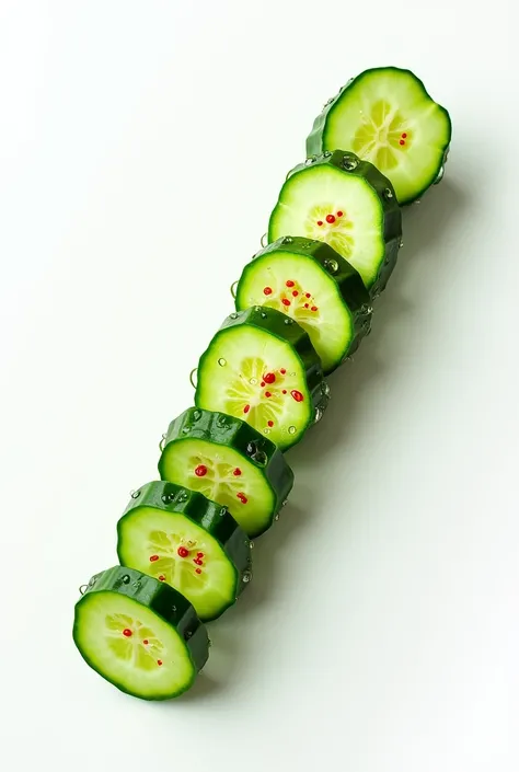 Spicy cucumber, only plain white background, make it aesthetic