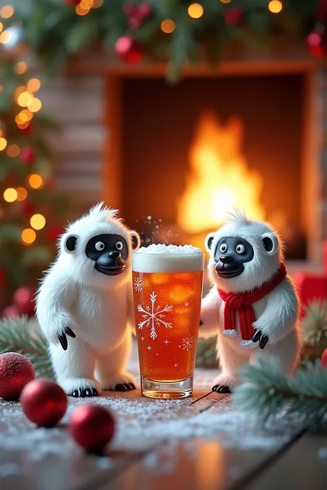 Different Yeti glasses with Christmas background