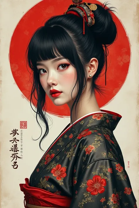 ( best quality,4K,8k, high definition ,masterpiece:1.2), Very detailed,(Realistic,photoRealistic,photo-Realistic:1.37), woman,（ full body）、 textures、Nipples、 perfect anatomy、 depth of writing、Haircuts with Japanese mythological , psychedelic, colorful 、Kyo...