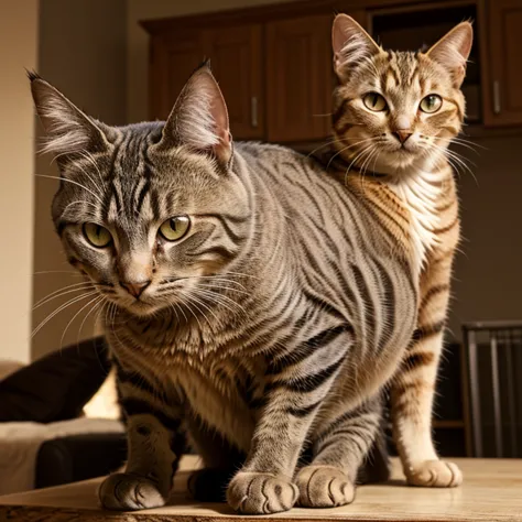 cat sitting on a table, scratching behind ear