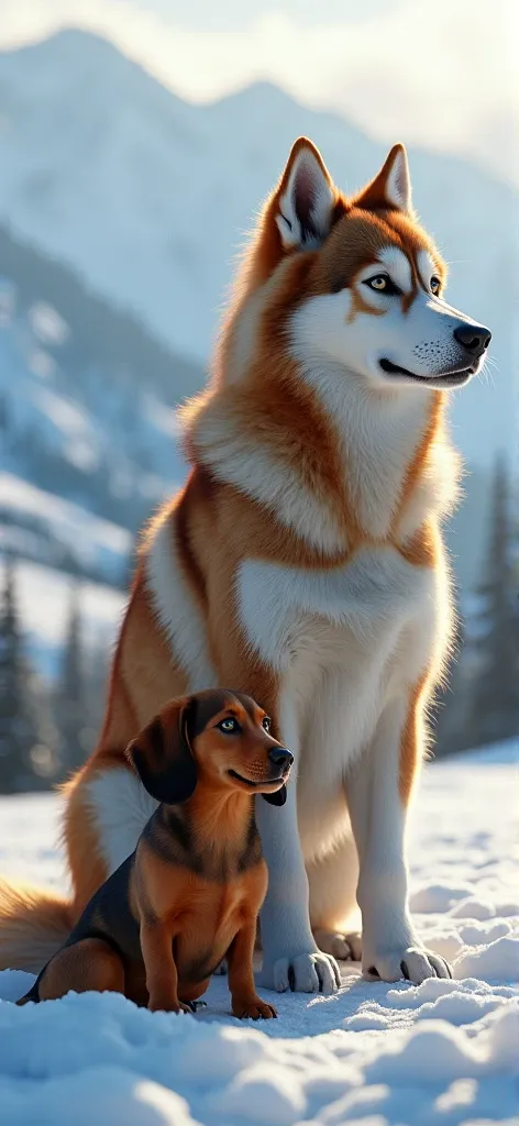 Melange, Malamute dAlaska, Dachshund, Red
