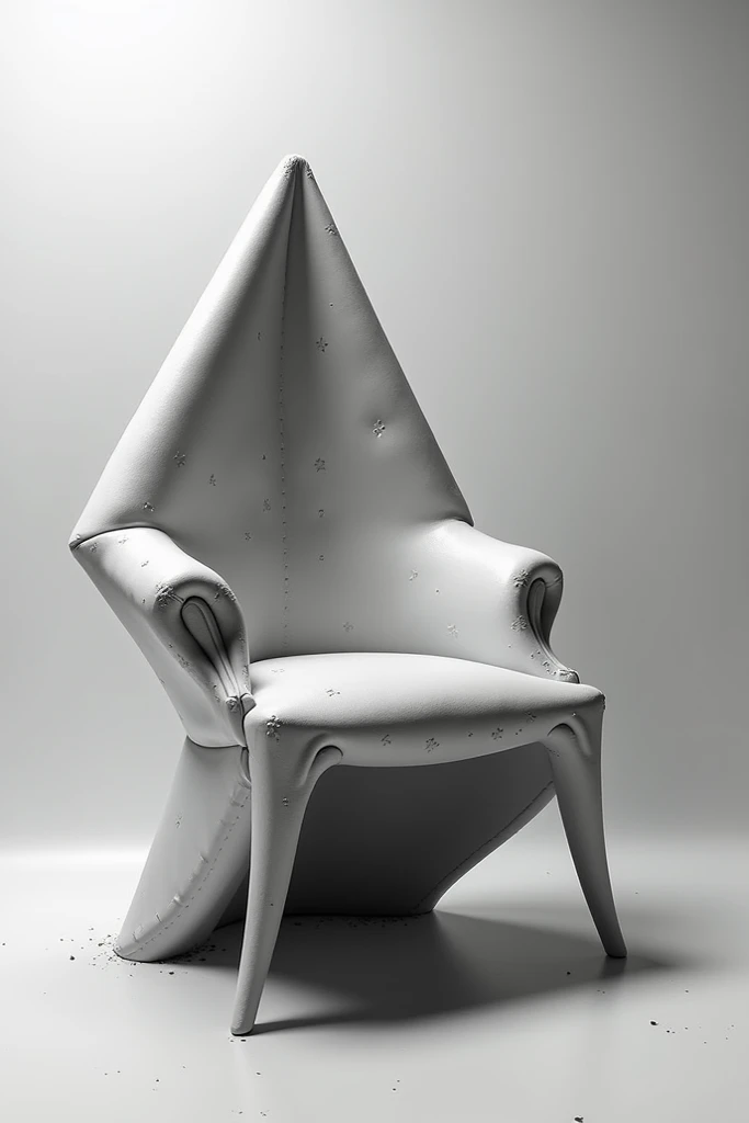 A abstract surreal chair black and white in fair