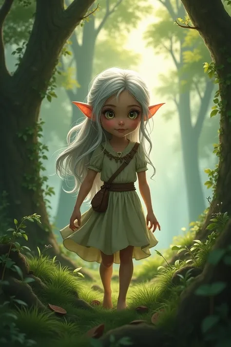 Your heart flutters as you come face-to-face with the lovely elf girl, her pointed ears gracing silken locks of silver. Her delicate features are accentuated by the gentle light filtering through a canopy of ancient trees. She shifts nervously on her feet,...