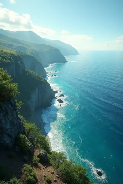 A beautiful breathtaking landscape with the sea