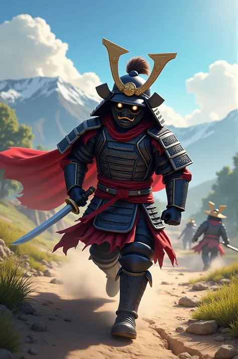 Genere moi un personnage roblox qui ressemble à un samurai qui fait un extensions du territoire 
