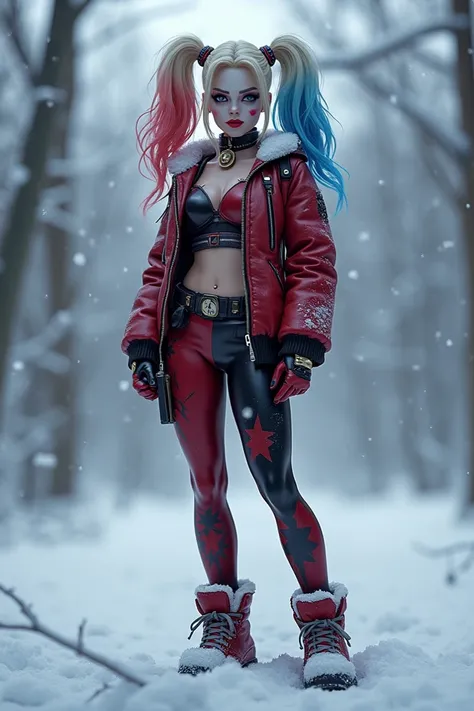 Harley Quinn stand in the snow images 