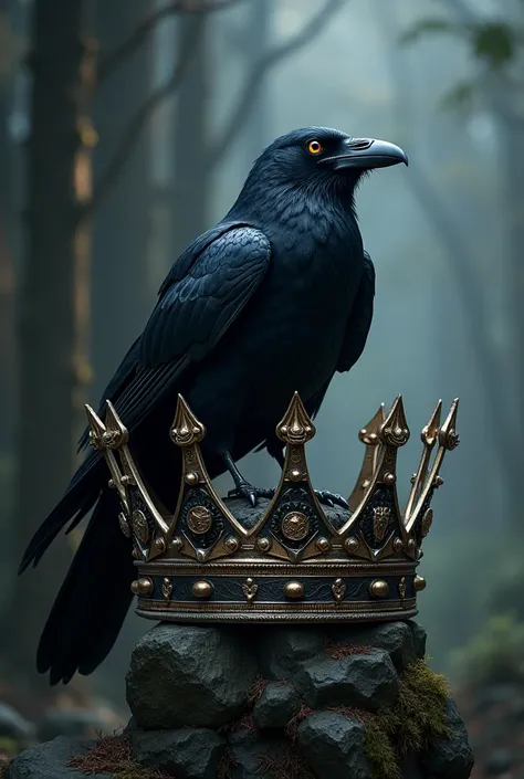 Metal raven crown