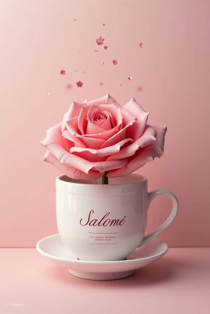 rose tea product pr poster design with brand name salomé no more people 