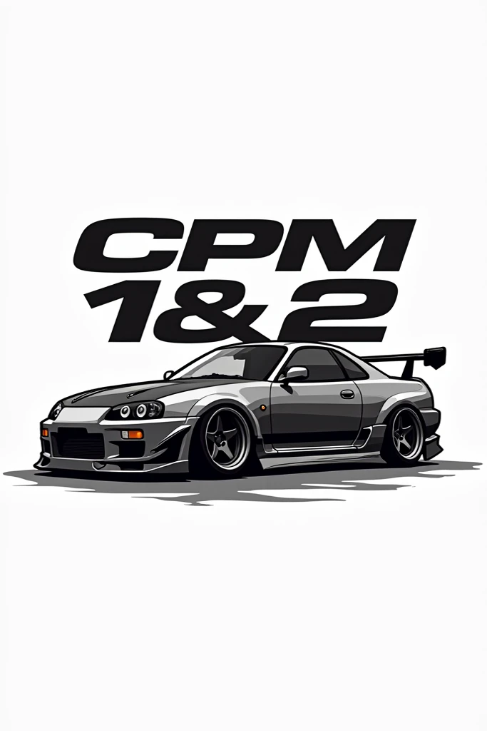 I need logo for my car group name cpm 1&2 bd and i need a modified jdm car and i need black an white colour