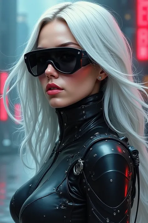 
a painting of a woman with white hair and sunglasses, cyberpunk art, by Yang J, guweiz masterpiece, the style of andreas rocha, unknown artstyle, norman rockwell ross tran, comic art style, watercolor painting style, mechanized soldier girl, martin ansin,...