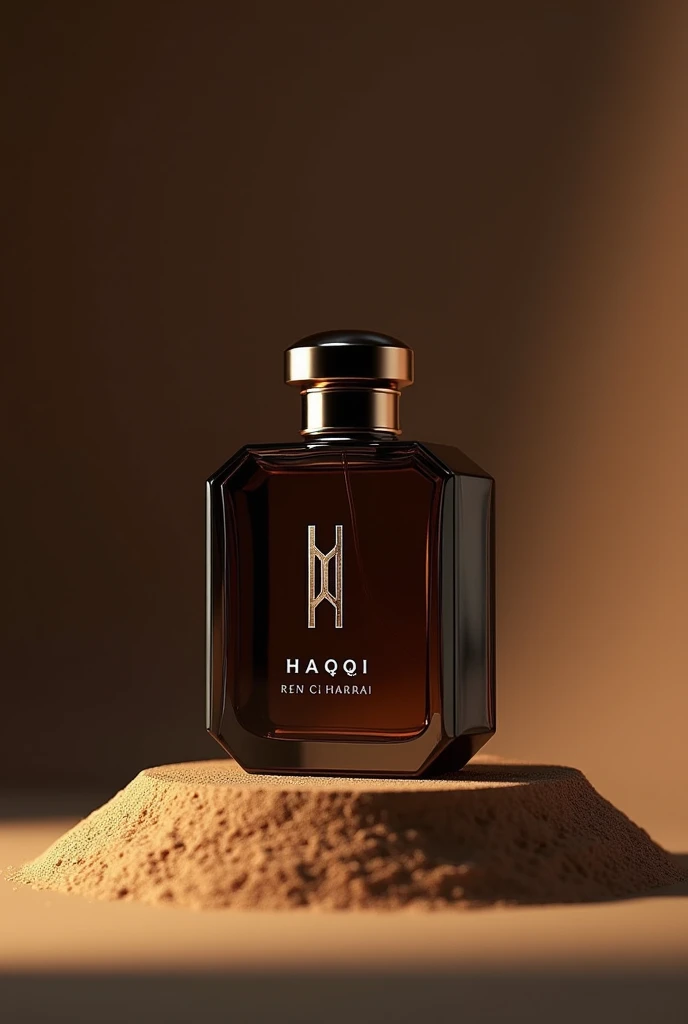 (A special desigen brand logo perfum)
Simple  design ,((beautiful elegant logo perfume)), (name text haqqi), 