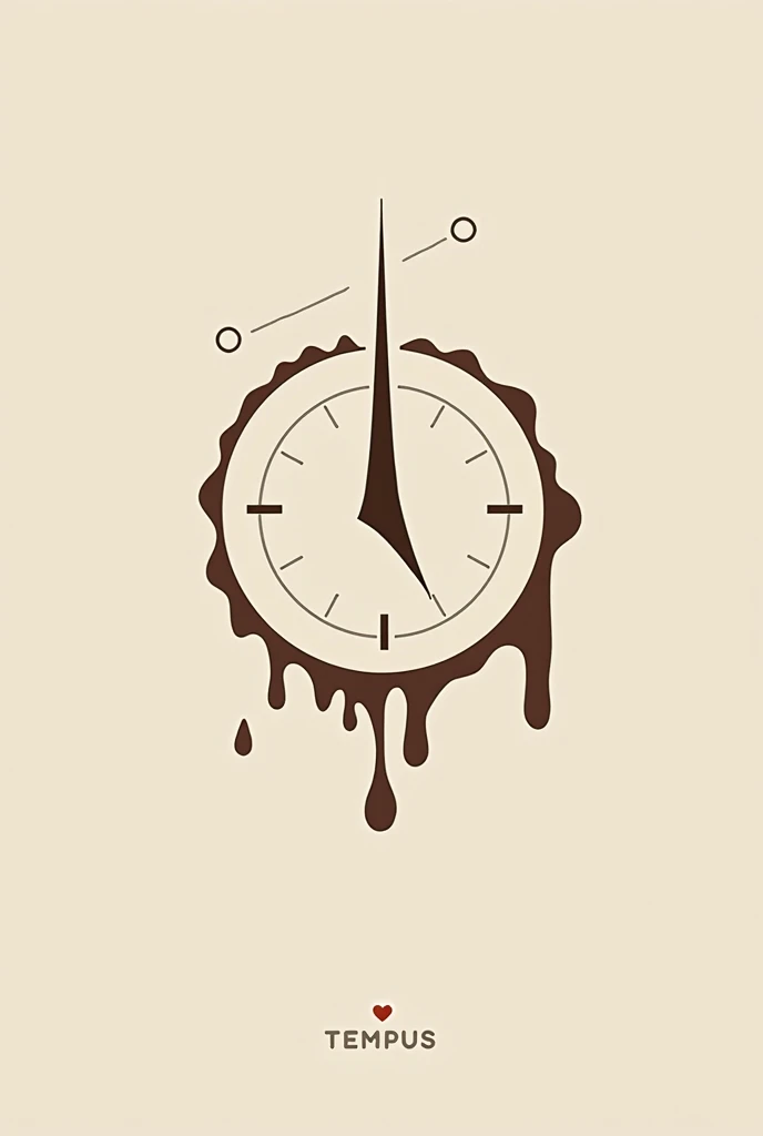  make me a logo for a coffee shop called Tempus, that is modern and minimalist, I want the persistence of memory to be related to the clocks in Dalís painting and something related to something from a bar or cafeteria